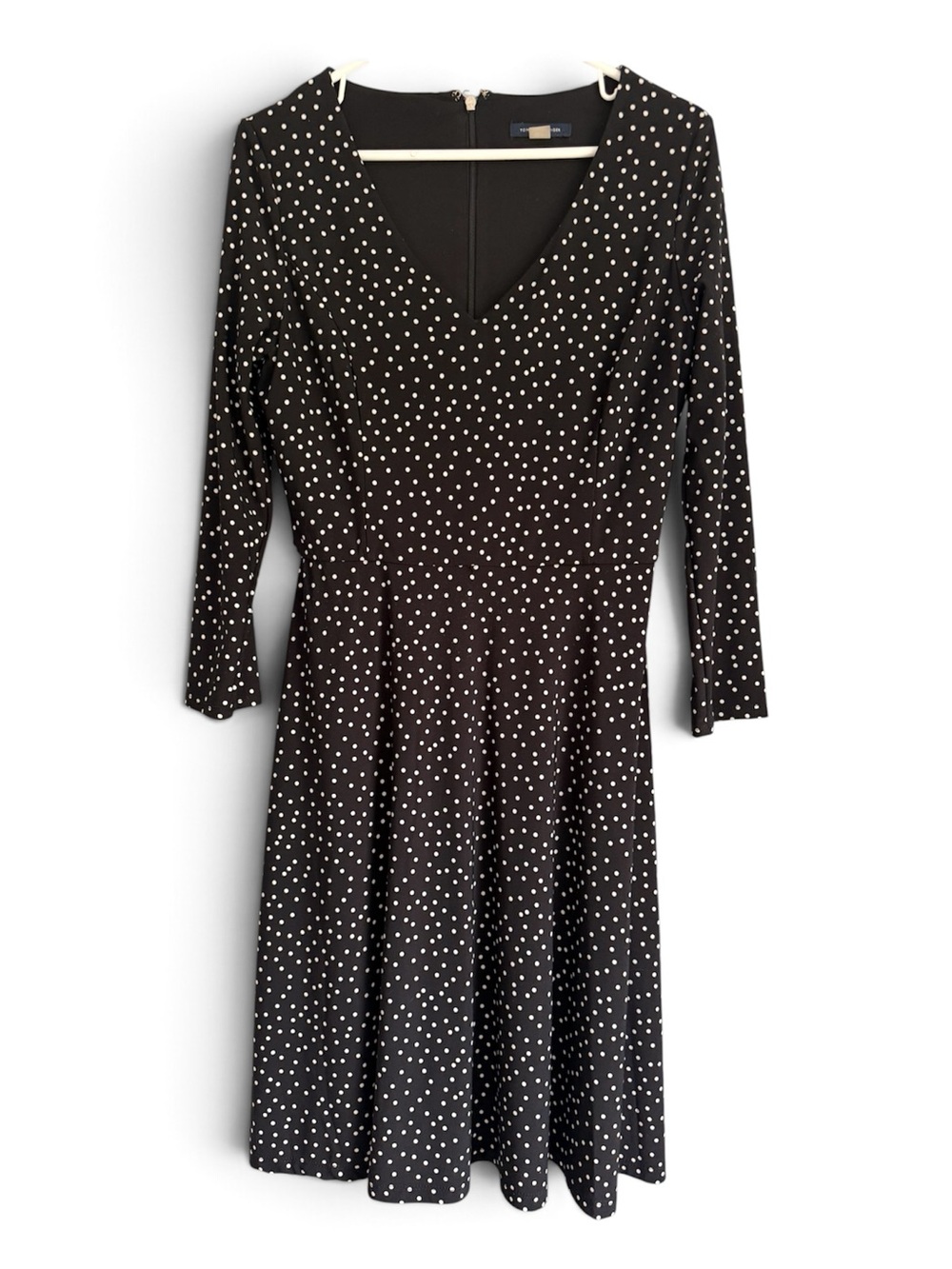 TH Black Polka Dot V-Neck  Dress size 6